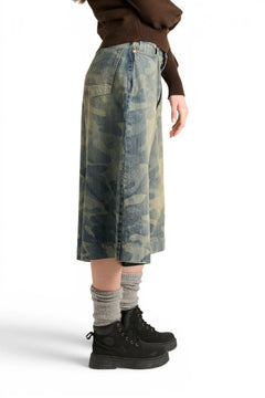 Pantagonna Andra in denim camouflage laserato
