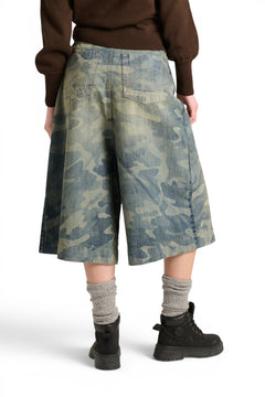Pantagonna Andra in denim camouflage laserato