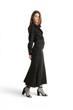 Vestito Magda in denim black con gonna lunga