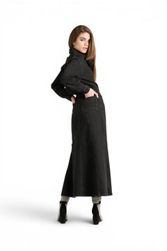 Vestito Magda in denim black con gonna lunga