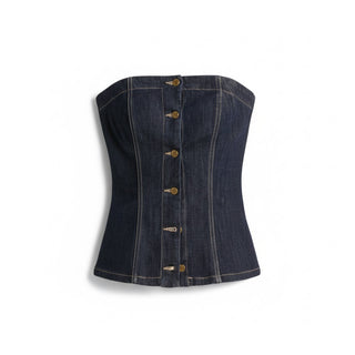 Top Joy in denim comfort con bottoni