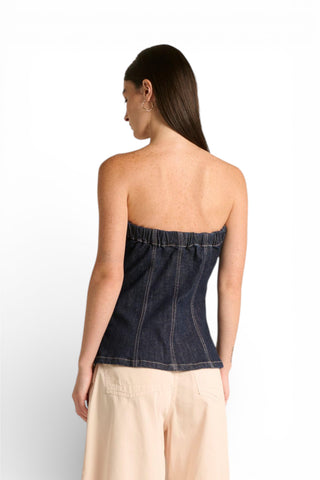 Top Joy in denim comfort con bottoni