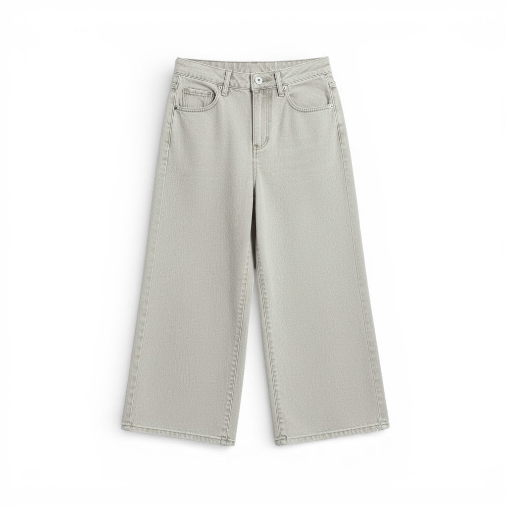Bermudone Holly straight in denim slegato grigio