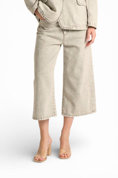 Bermudone Holly straight in denim slegato grigio