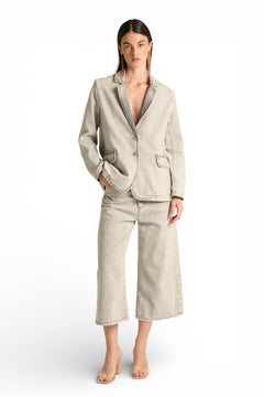 Bermudone Holly straight in denim slegato grigio