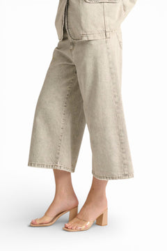 Bermudone Holly straight in denim slegato grigio