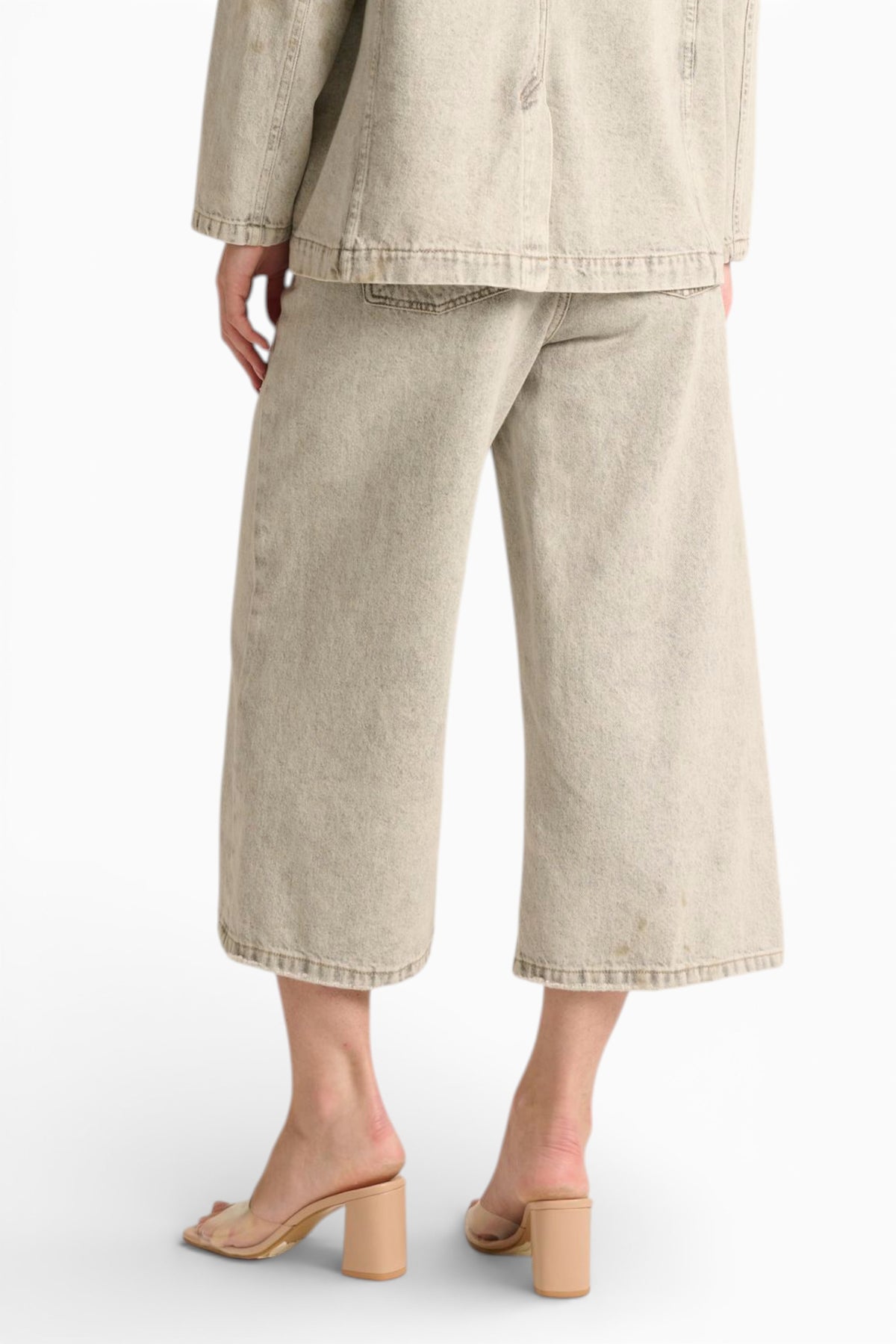 Bermudone Holly straight in denim slegato grigio
