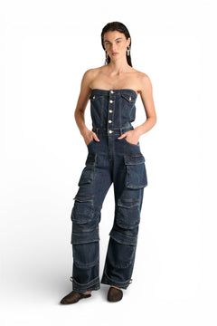 Jumpsuit Multy multipocket in denim light