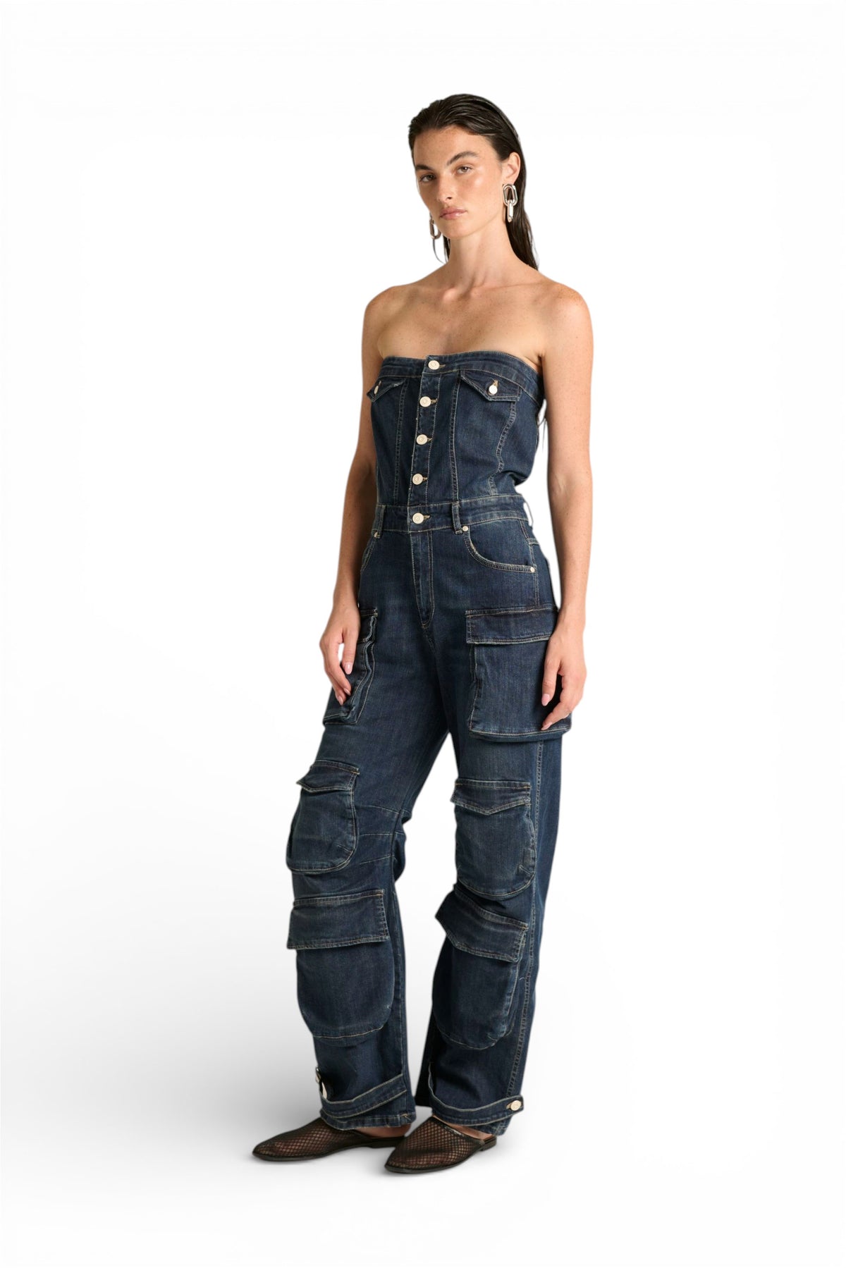 Jumpsuit Multy multipocket in denim light