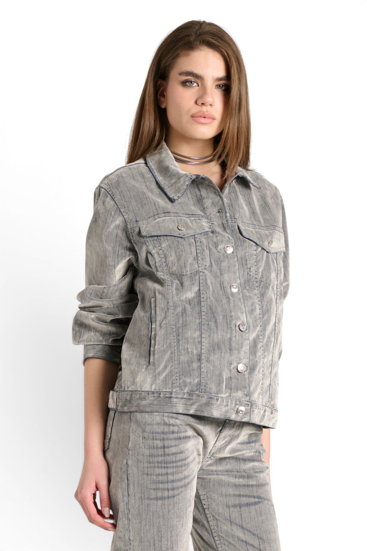 Giubbino Josy in denim floccato