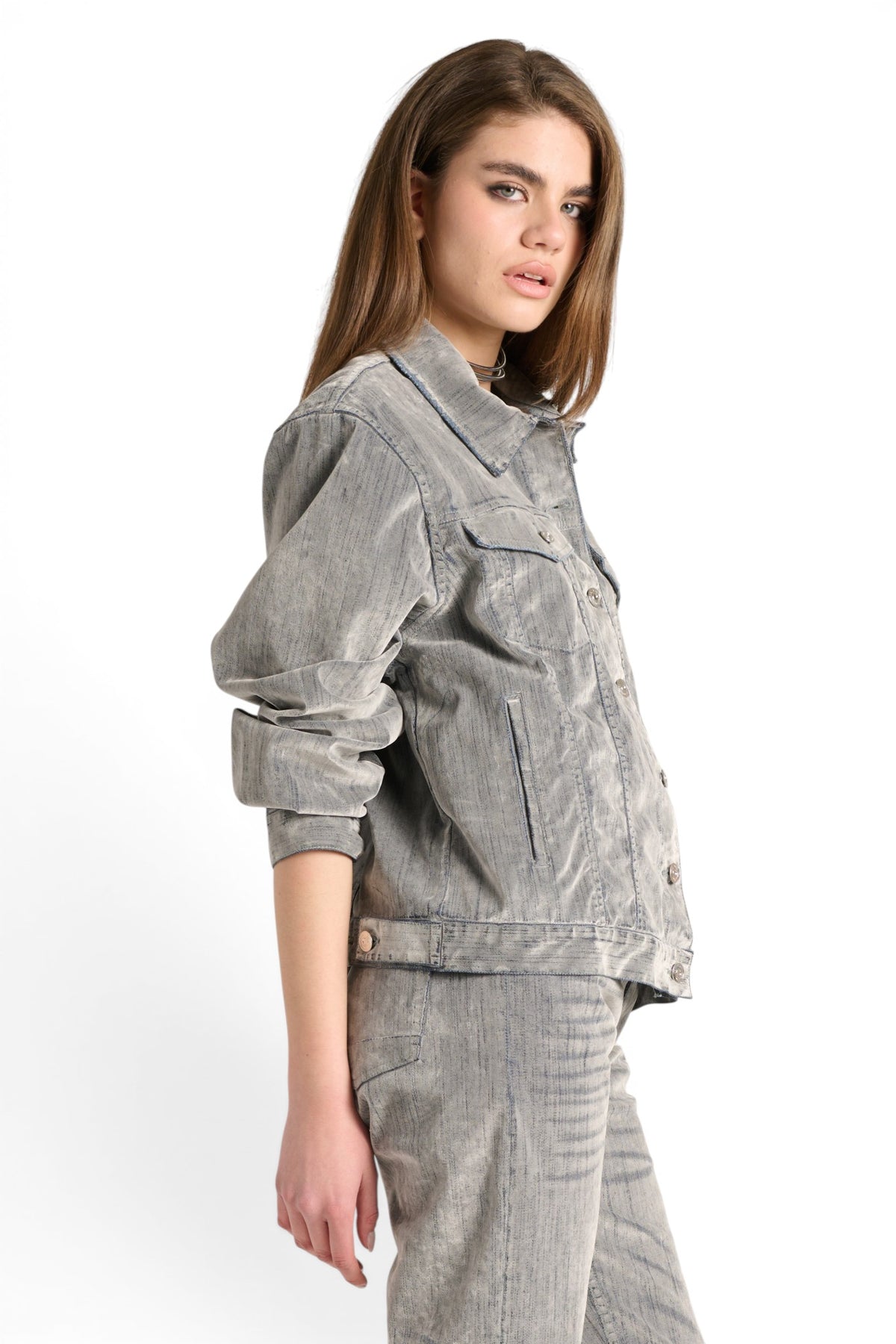 Giubbino Josy in denim floccato