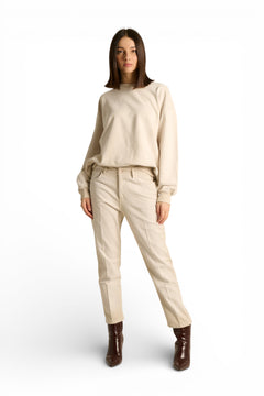 Pantaloni Abby relaxed in drill comfort spraywash