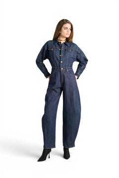 Jumpsuit Mona barrel in denim raw
