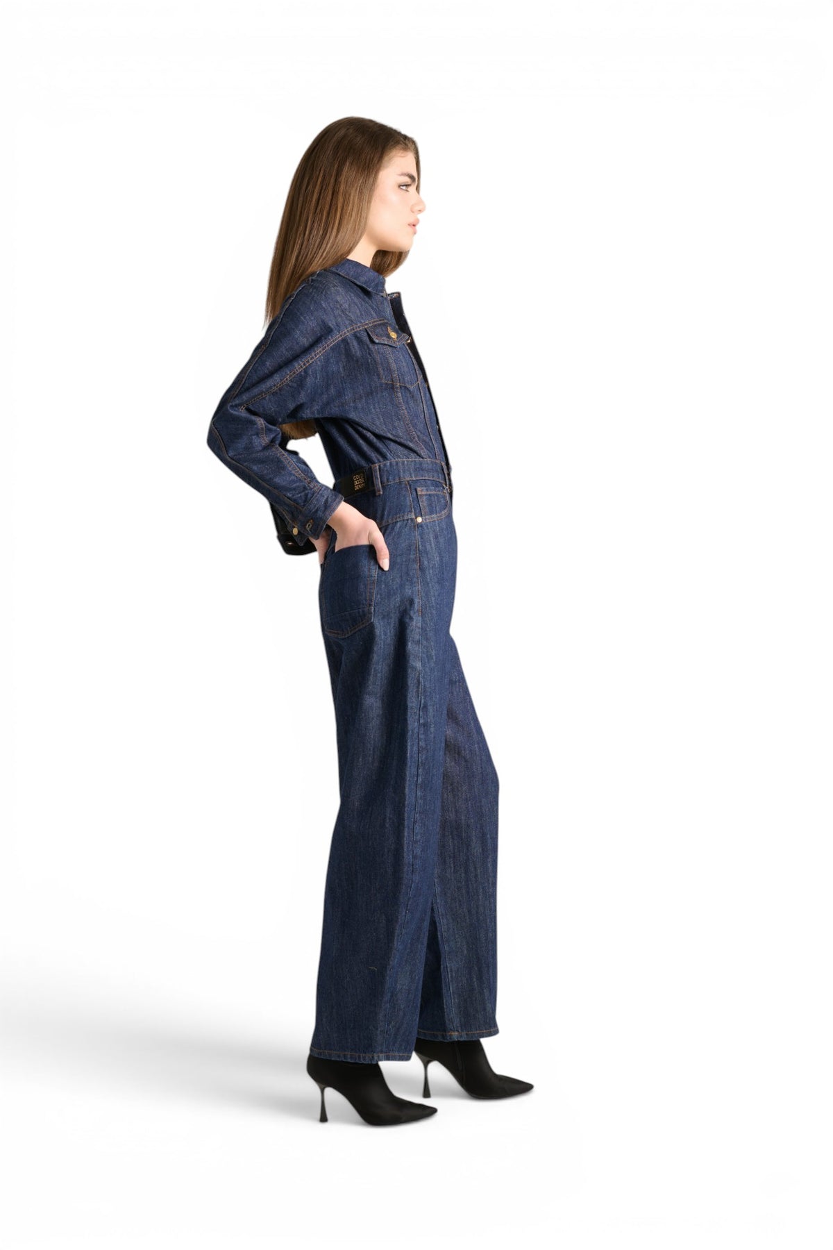 Jumpsuit Mona barrel in denim raw