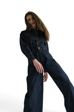 Jumpsuit Mona barrel in denim raw