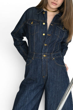 Jumpsuit Mona barrel in denim raw
