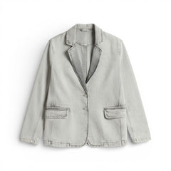 Giacca Julia oversize in denim grigio slegato