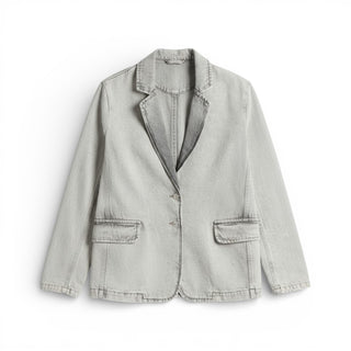 Giacca Julia oversize in denim grigio slegato