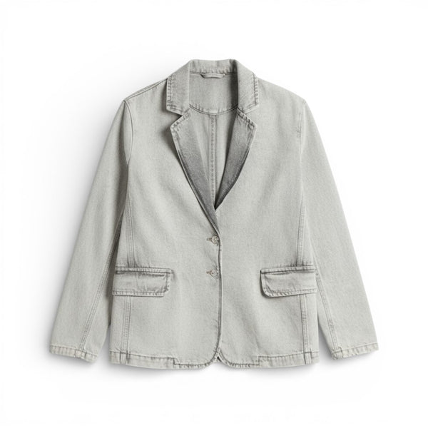 Giacca Julia oversize in denim grigio slegato