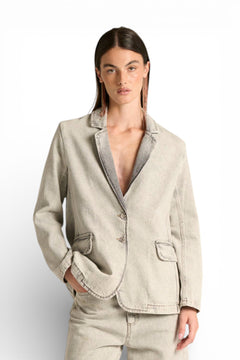 Giacca Julia oversize in denim grigio slegato