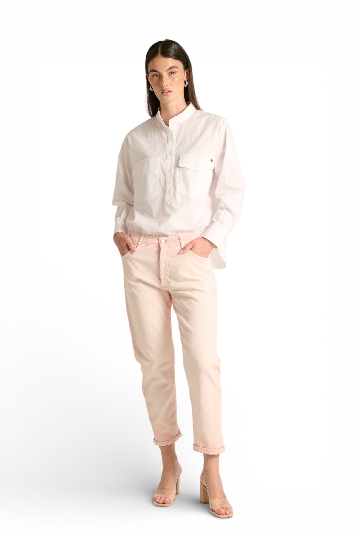 Pantaloni Abby relaxed in drill comfort spraywash