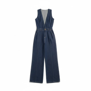 Jumpsuit Mey in denim light con scollo a V