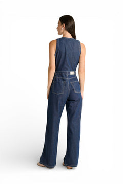 Jumpsuit Mey in denim light con scollo a V