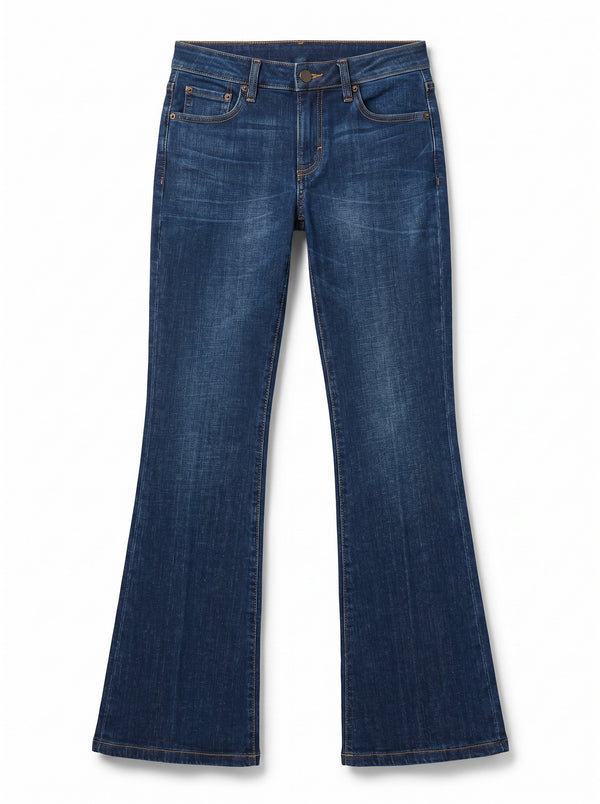 Belen flared slim jeans in cross denim