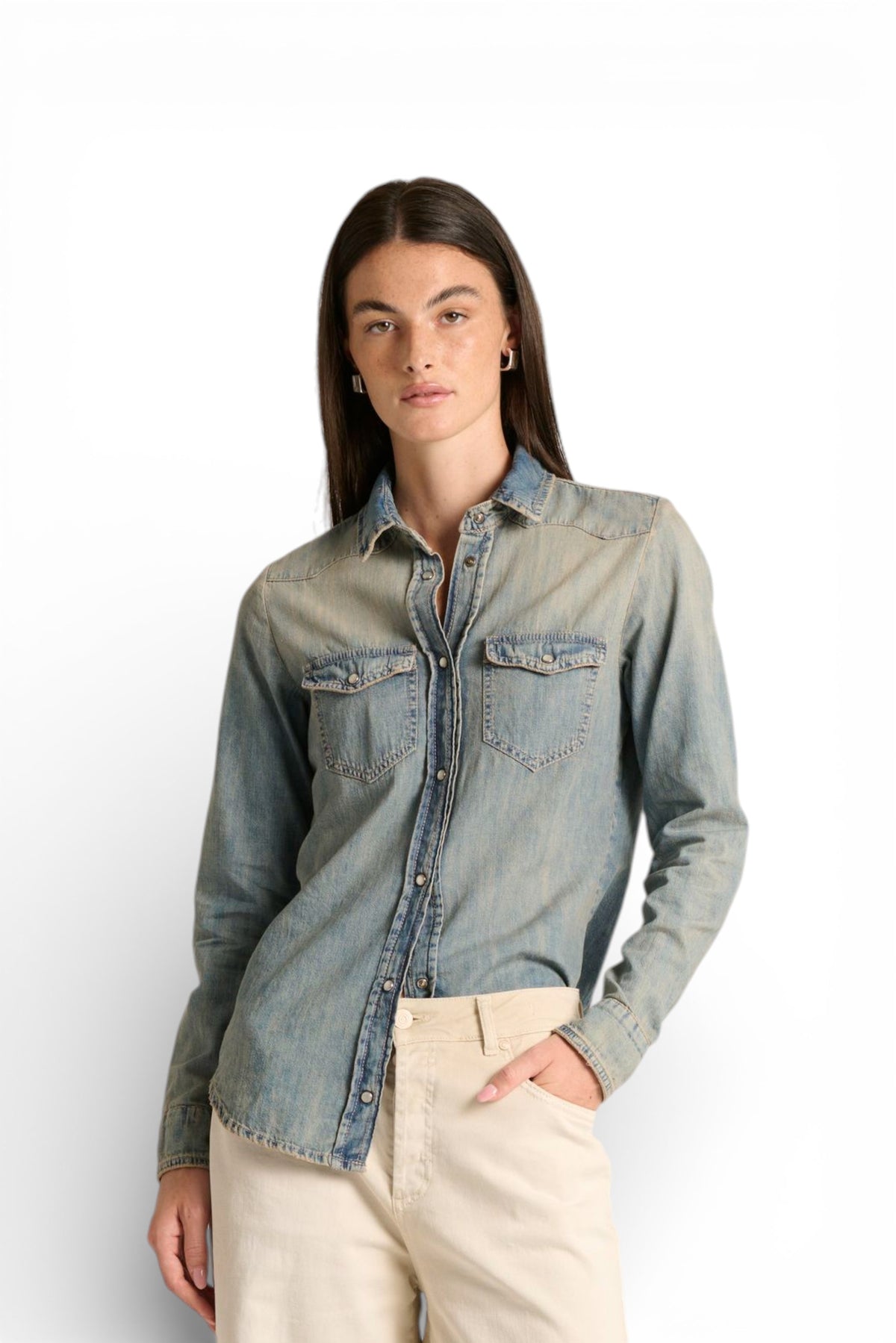 Camicia Paula texana in denim chambray