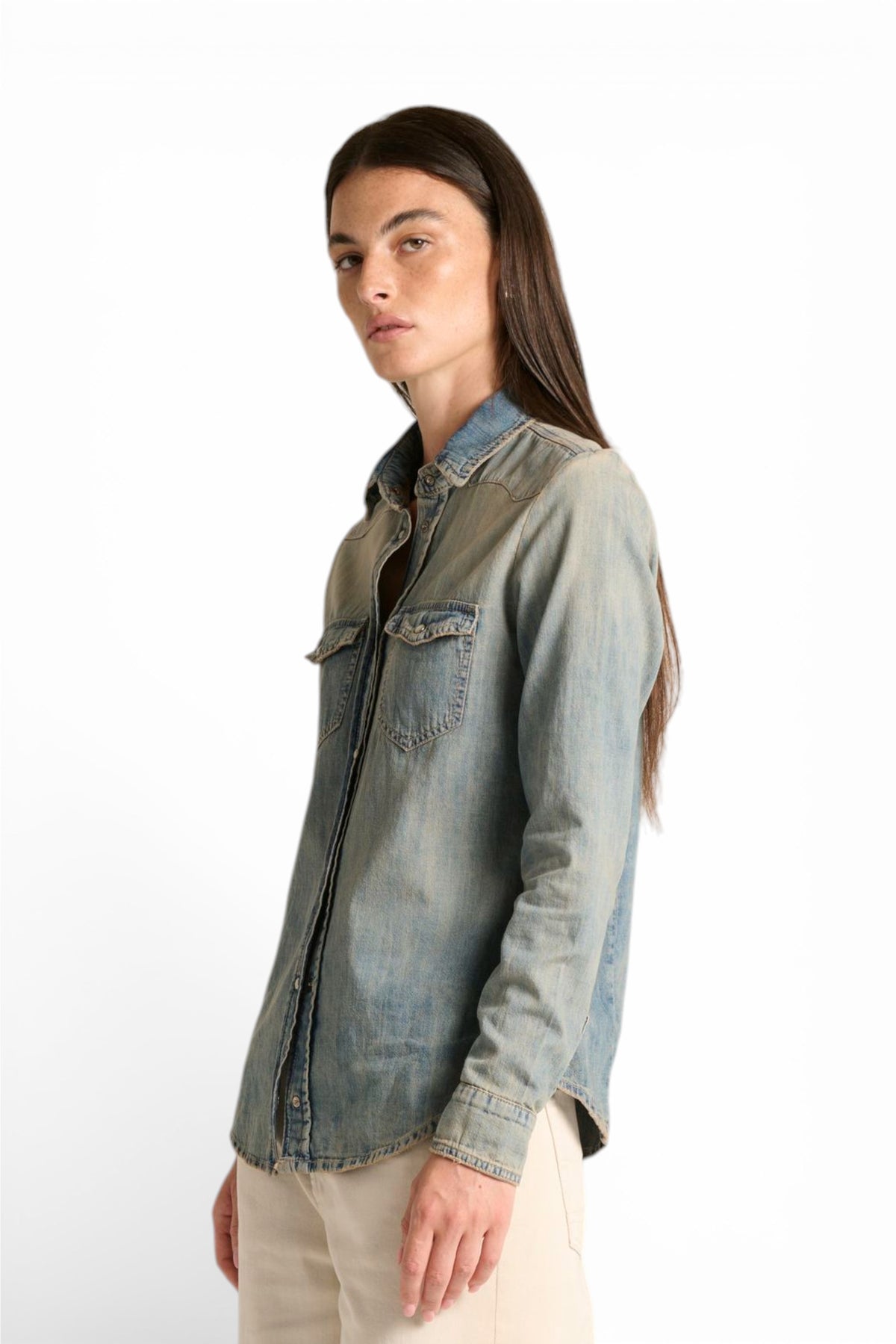 Camicia Paula texana in denim chambray
