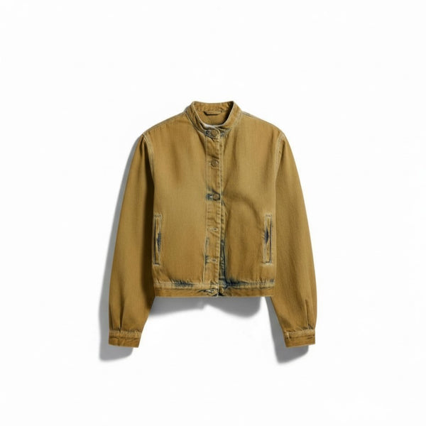 Giubbino Josie bomber con collo coreano in denim sovrattinto dirty