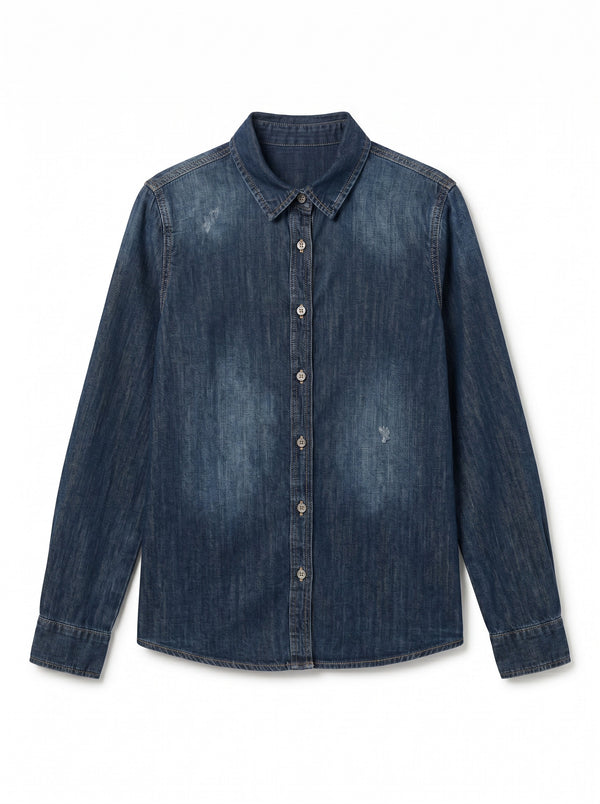 Paris shirt in dark stonewash denim