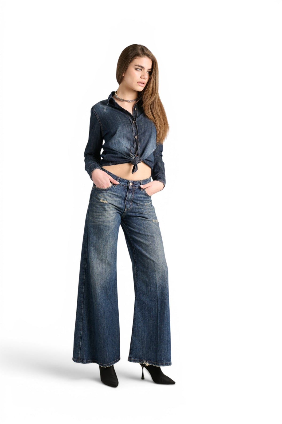 Paris shirt in dark stonewash denim