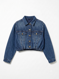 Quilted denim bomber jacket Jina with elasticated hem
