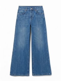 Becca wide-leg jeans in indigo cross denim