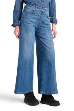 Becca wide-leg jeans in indigo cross denim