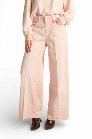 Pantaloni Becca wide leg in drill comfort spraywash