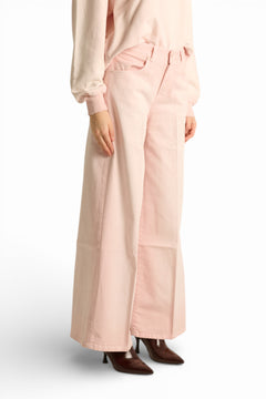 Pantaloni Becca wide leg in drill comfort spraywash