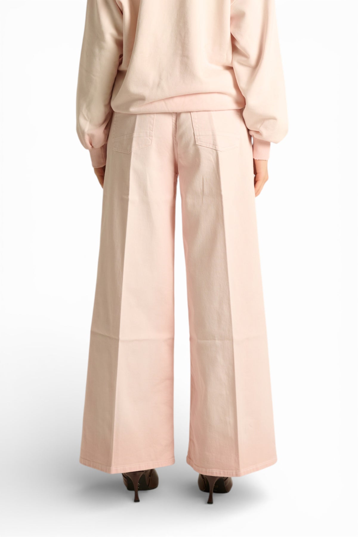 Pantaloni Becca wide leg in drill comfort spraywash