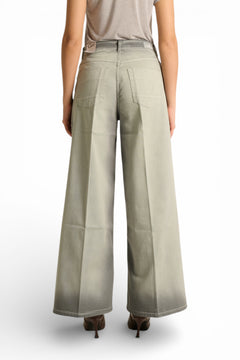 Pantaloni Becca wide leg in drill comfort spraywash