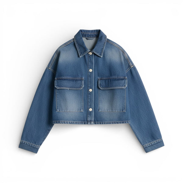 Giubbino Jane box fit in denim slegato