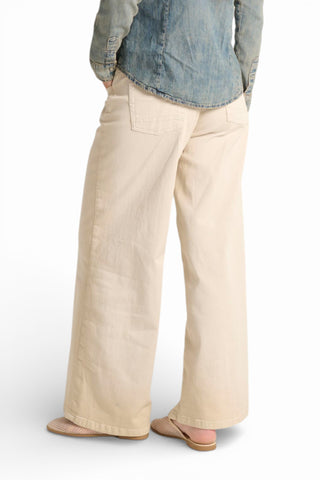 Pantaloni Becca wide leg in drill comfort spraywash