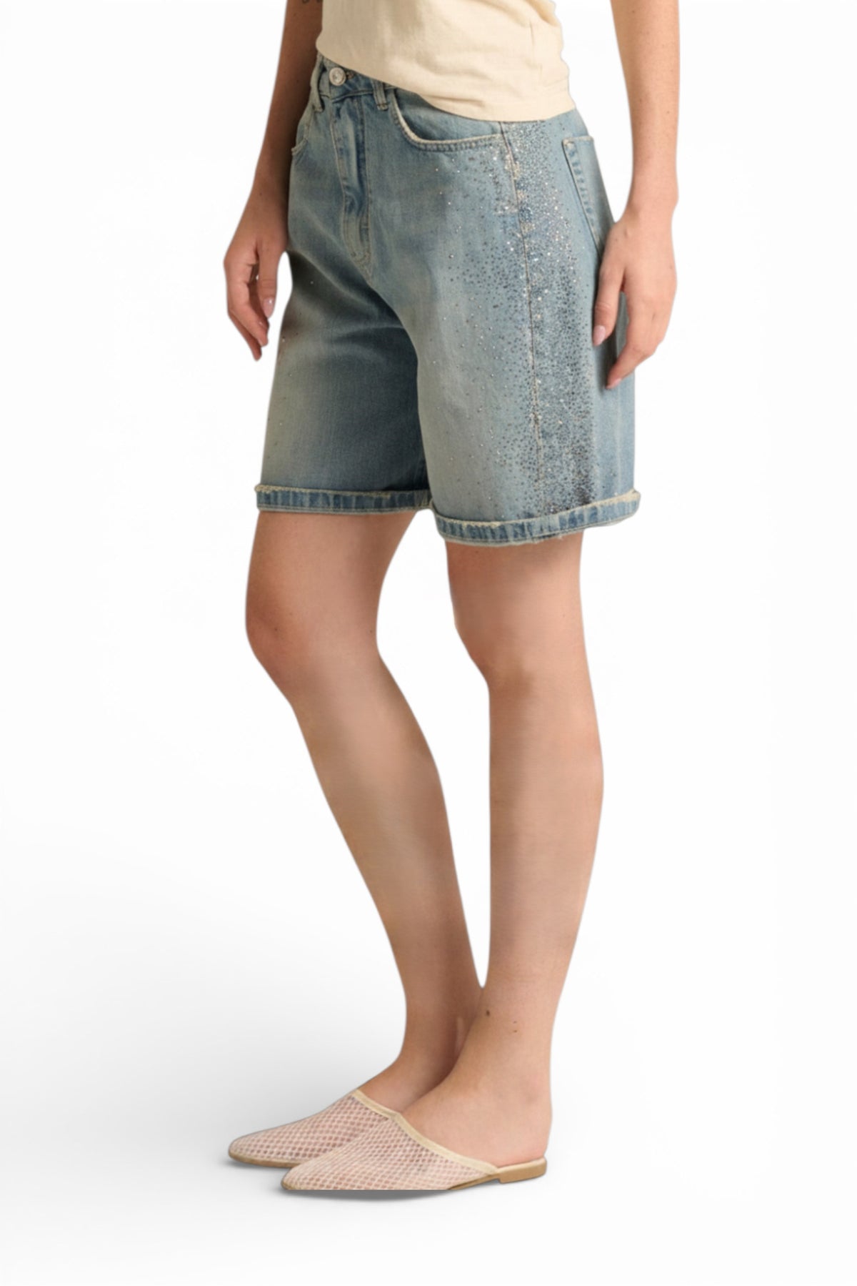 Bermuda Hope eggfit con esplosione strass laterale