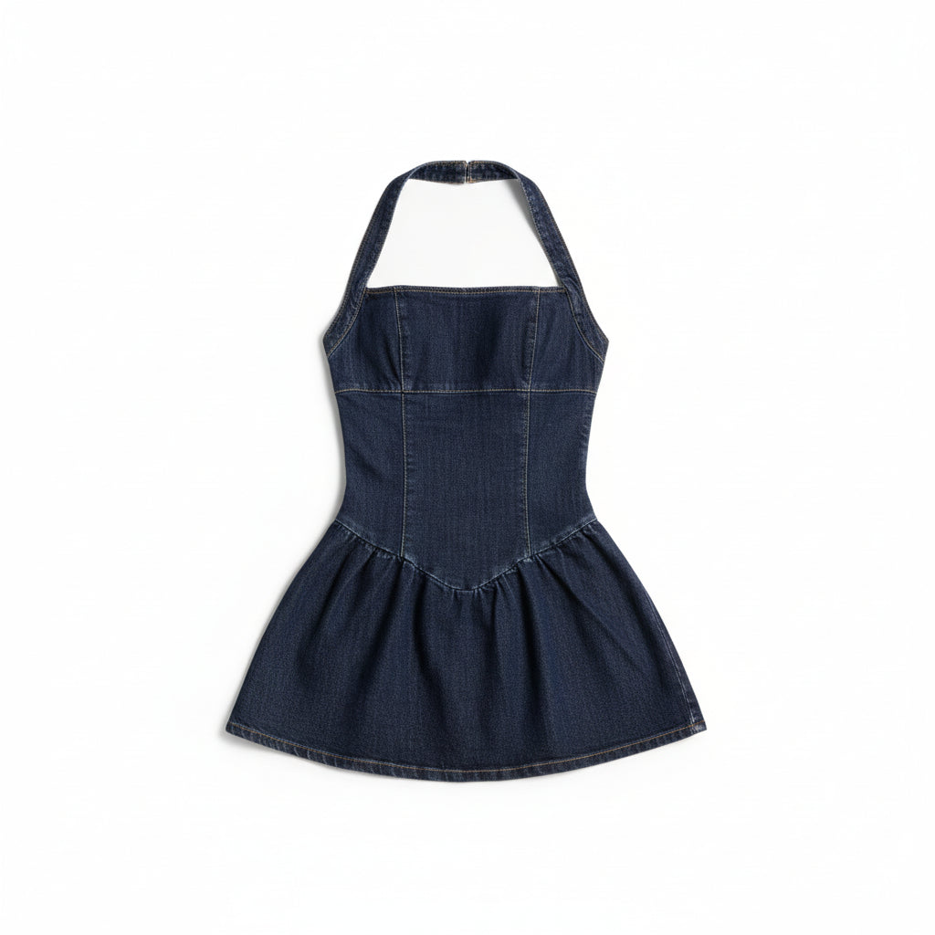 Minidress Micol in denim comfort