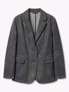 Giacca Julia oversize in denim floccato in trama