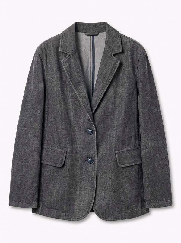 Giacca Julia oversize in denim floccato in trama