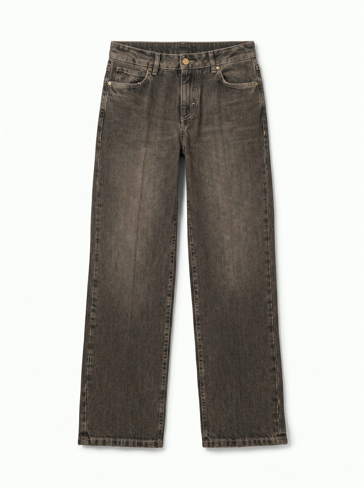 Becky straight-leg jeans in chocolate black denim