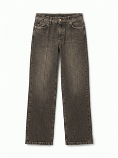 Becky straight-leg jeans in chocolate black denim