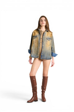 Patty boxfit super-dirty denim shirt jacket