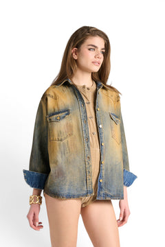 Patty boxfit super-dirty denim shirt jacket